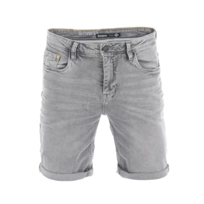 Afbeelding van riverso heren Bermuda Jeans Shorts RIVUdo korte broek Denim Short 99% katoen grijs lichtblauw blauw w30 w42