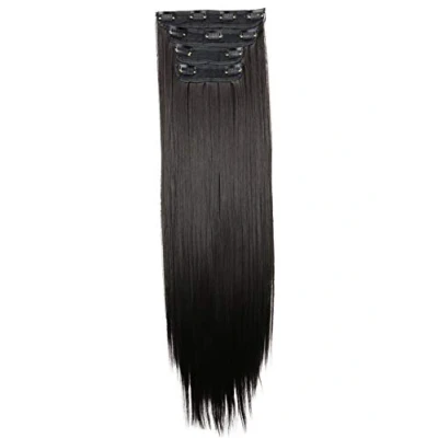 Afbeelding van CAISHA XXL 4 Delige Set Clip In Extensions Haarverlenging Haarstukje Volumineus Glad Zwartbruin CES302