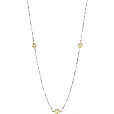 Afbeelding van TI SENTO Milano 34035ZY Ketting zilver synth.kristal goud en zilverkleurig wit 38 48 cm