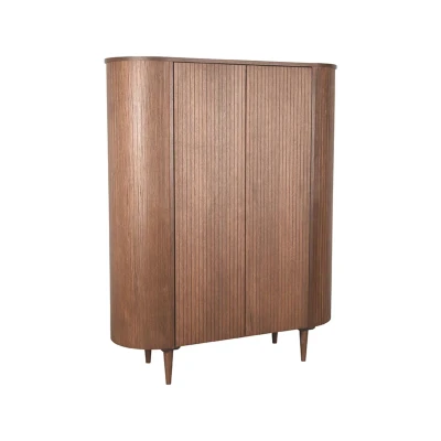 Afbeelding van LABEL51 Oliva wandkast eiken 125x47x158 cm walnoot Hout