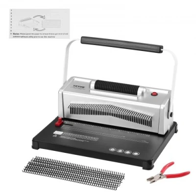Afbeelding van Vevor Coil spiraalvormige bindmachine, handmatige boekmaker met elektrische binding, 46 gaats binding 500 vellen ponsband