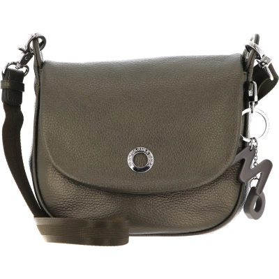 Afbeelding van MANDARINA DUCK Leren Schoudertas Mellow Lux Crossover Bag Metal Green Groene
