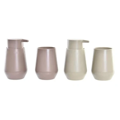 Afbeelding van Badset DKD Home Decor 8 x 18 cm Wit Keramiek Scandinavisch (2 Stuks)