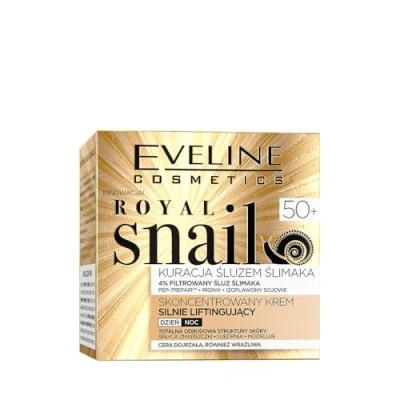 Afbeelding van Eveline Cosmetics Royal Snail Mucin geconcentreerde lifting crème, 50+ RIGIN peptiden, huidregeneratie