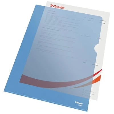 Afbeelding van Esselte Premium map A4, helder blauw mat afwerking, 115 micron polypropyleen, doos van 100, 54837