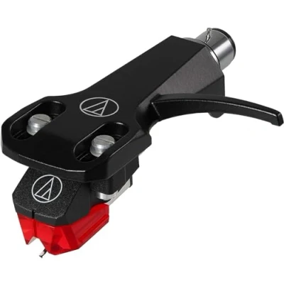 Afbeelding van Audio Technica AT XP5/H Headshell/Elliptical Bonded Stylus DJ Phono Cartridge Combo Kit Universal 1/2 Mount for 4 Pin (Black/Red)