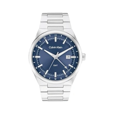 Afbeelding van Calvin Klein Distinguish Horloge silvercoloured/blue, Heren, Maat: One Size, Silver coloured/blue