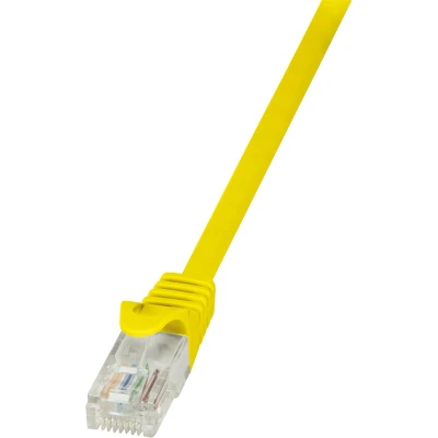 Afbeelding van LogiLink CP2017U RJ45 netwerkkabel, patchkabel CAT 6 U/UTP 25,00 cm, geel, met vergrendelingsbescherming, 5 stuks