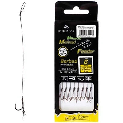 Afbeelding van Mikado Method Feeder Rig met naaldbraid chinu haken, maat 6/0.16 mm/10 cm 8 st.