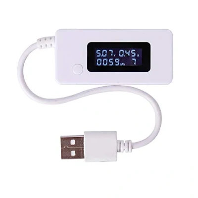 Afbeelding van ICQUANZX Witte staart LCD achtergrondverlichting digitale display USB ampèremeter voltmeter laadcapaciteit testtafel detector