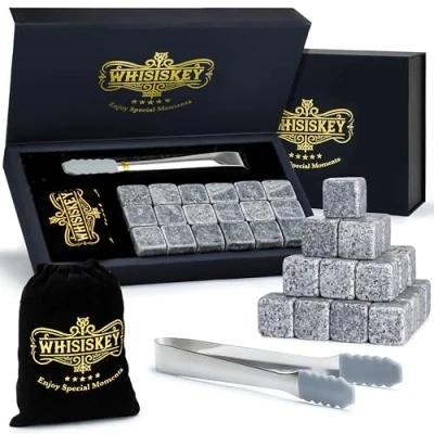 Afbeelding van Whisiskey Luxe Whiskey Stones Set RVS 12 stuks Stenen Voor Glazen Incl. 4 Accessoires