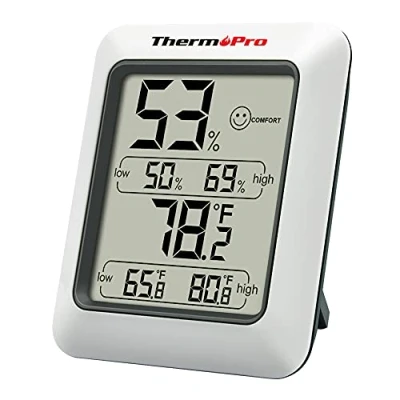 Afbeelding van ThermoPro TP50 Digitale thermo hygrometer, binnenthermometer, kamerthermometer met registratie en binnenklimaat indicator voor klimaatregeling