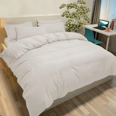 Afbeelding van Poligino Dekbedovertrek 135 x 200 cm met 1 kussensloop 50 80 beige microvezel eenpersoonsbeddenset Oeko Tex® gecertificeerd