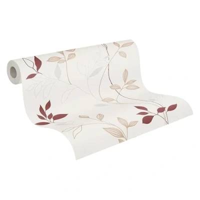 Afbeelding van A.S. Création Vliesbehang Avenzio behang floral 10,05 m x 0,53 crème rood Made in Germany 249739 2497 39