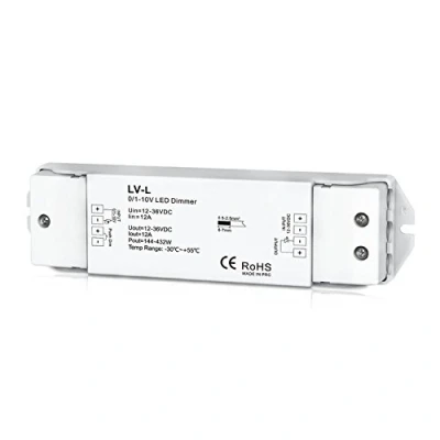 Afbeelding van Nutbro 0/1 10V LED Dimmer 1CH 12A Constant Voltage Single Channel Dimbare Driver DC12 36V