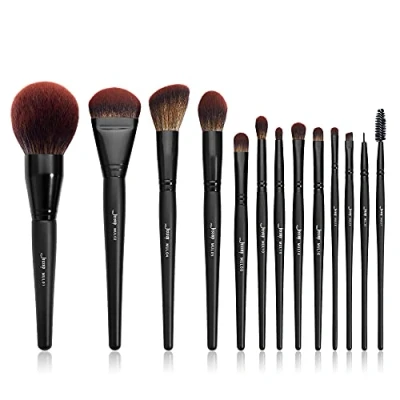 Afbeelding van Jessup Professionele Make up Kwasten Set 13 Stuks Vegan Poeder Fundering Contour Blozen Hoogtepunt Mengen Oogschaduw Concealer Spoolie Eyeliner Borstel Zwart T300