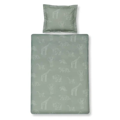 Afbeelding van Vandyck Safari Kids Dekbedovertrek Vintage Green Kussensloop (60x70)
