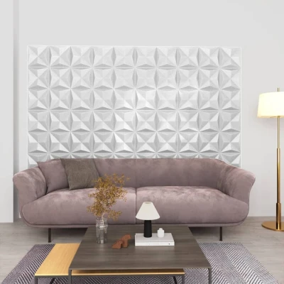 Afbeelding van 12 st Wandpanelen 3D 3 m² 50x50 cm origamiwit