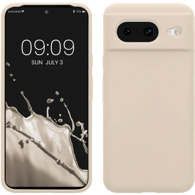 Afbeelding van kwmobile telefoonhoesje geschikt voor Google Pixel 8 Hoesje met siliconen coating Smartphone case in crème