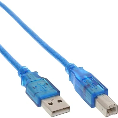 Afbeelding van InLine® USB 2.0 kabel, A naar B, blauw transparant, 3m