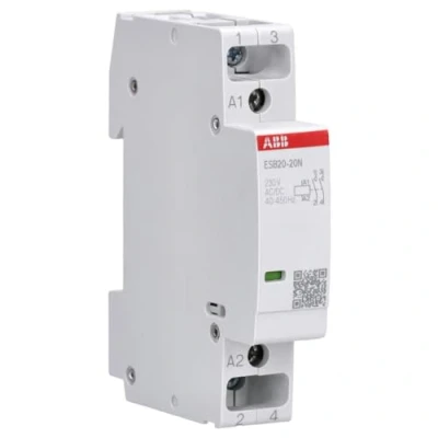 Afbeelding van Abb magneetschakelaar 220 250v 20a stuurspanning ac dc als maakcontact 2 en module eenheden 1 inbouwdiepte 58mm ip20 1sbe121111r0620
