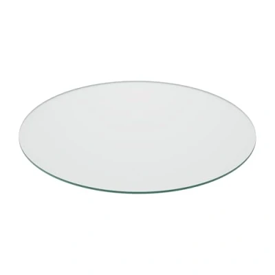 Afbeelding van Relaxdays glasplaat 8 mm, gehard veiligheidsglas, voor tafel, kachel &amp; meer, ronde glazen plaat, Ø 70 cm, transparant