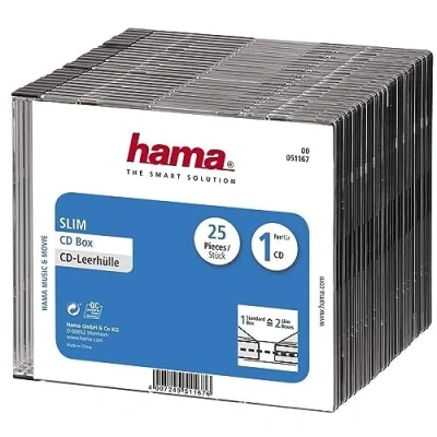 Afbeelding van Hama CD Box Slim, zwart, 25 stuks