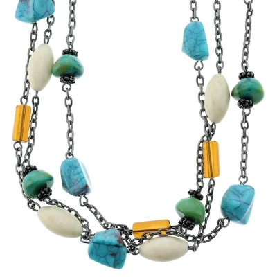 Afbeelding van Behave Ketting met meerdere lagen en turquoise bruine kralen