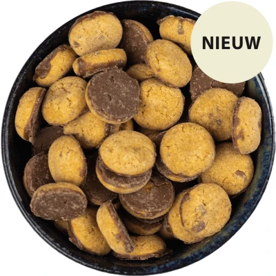 Afbeelding van Van Delft Choc Chip Kruidnoten 250gr Pepernoten met stukjes chocolade gedipt in