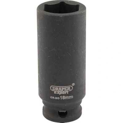 Afbeelding van Draper Expert 06891 lange krachtdopsleutel, 18 mm, 3/8 inch aandrijving