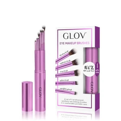 Afbeelding van Oogmake upkwasten, 5 stuks, professionele mengkwast, mini kwast, plat, voor de ogen, oogschaduw, eyelinerkwast, zachte synthetische haren (paars)