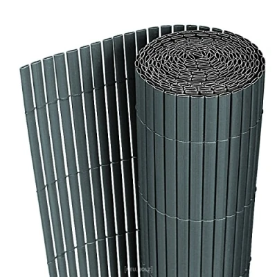 Afbeelding van Flexibele tuinscherm balkonscherm PVC 0,9x3 m grijs