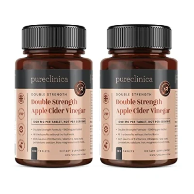 Afbeelding van Dubbele Sterkte Appelciderazijn x 360 Tabletten (2 flessen van 180 tabletten) SKU: AV3x2