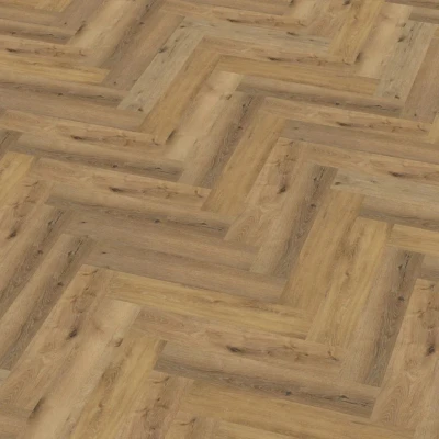 Afbeelding van Nú GRATIS Gelegd Floorlife Yup Visgraat Dark Oak Plak PVC