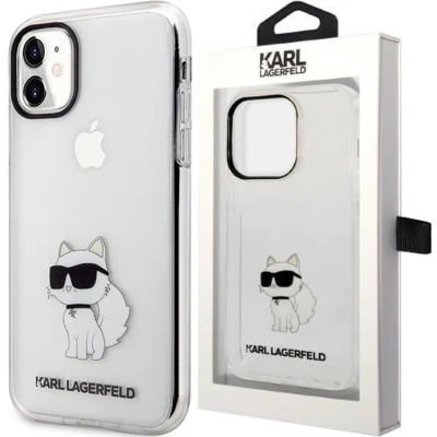 Afbeelding van Karl Lagerfeld KLHCN61HNCHTCT hoesje voor iPhone 11 / Xr transparante hardcase Ikonik Choupette