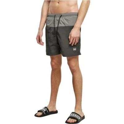 Afbeelding van Urban Classics Block Zwemshorts, Heren, Maat: 4XL, Blackbird asphalt