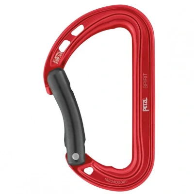 Afbeelding van Petzl Spirit Bent snapper karabiner met keylock systeem rood