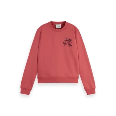 Afbeelding van Scotch &amp; Soda Chest Artwork Regular Sweater, Dames, Maat: Small, Dusty red