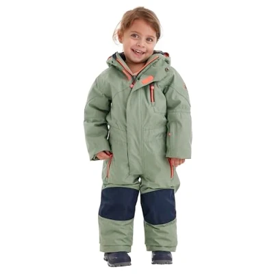 Afbeelding van Killtec Kesley Mini skioverall/sneeuwpak met capuchon en sneeuwvanger, lichtblauwgroen, 86/92