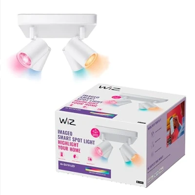 Afbeelding van WIZ Opbouwspot Imageo Vierkant 5 W Gu10 Gekleurd En Wit Licht 4 Spots