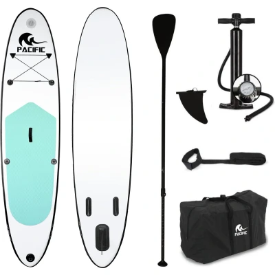 Afbeelding van Pacific Special Edition Opblaasbare SUP Board Compleet Pakket 305x71 cm Draagvermogen tot 100 kg Wit/groen 3