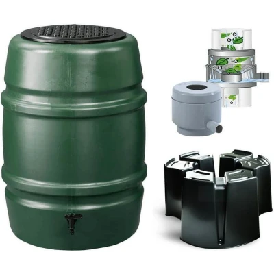 Afbeelding van Regentonset Harcostar 168 L Groen + Voet Vulautomaat &amp; Afsluiter