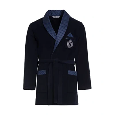 Afbeelding van Revise RE 401 korte badjas voor heren, ochtendjas, elegant, warm, donkerblauw C3, M