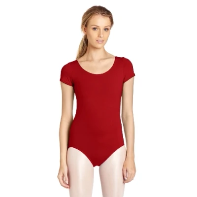 Afbeelding van Capezio Klassiek turnpakje met korte mouwen voor dames, Granaat, XS