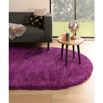 Afbeelding van Ovaal Hoogpolig Vloerkleed Cozy Shaggy Paars 300x400 Cm