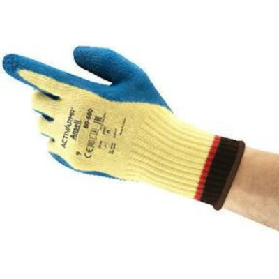 Afbeelding van ANSELL 80 600 POWERFLEX handschoenen latex blauw geel 1 paar 80600080