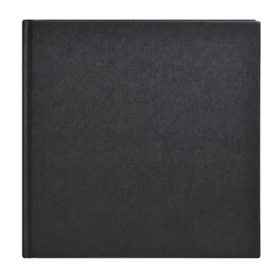 Afbeelding van Clairefontaine Ref 34250C Goldline Casebound Square Pad (64 ivoorbladen) 20 x 20cm formaat, 140gsm papier, vierkante lay out zwarte omslag Geschikt voor droge technieken