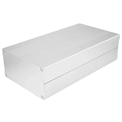 Afbeelding van Elektronische behuizing DIY circuit bedrukt project doos aluminium koeling aluminiumlegering split type 55 x 106 200 mm (zilver zand met platte plaat)
