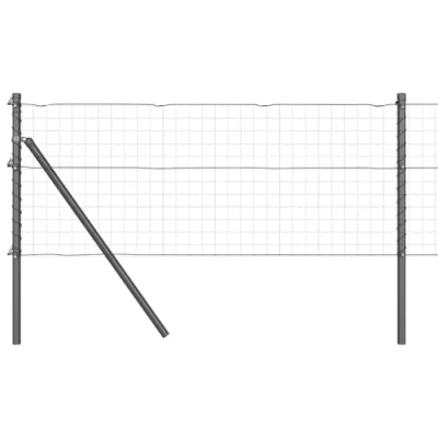 Afbeelding van vidaXL Hekpalen 26 stuks Grijs Ø32 mm 100 cm Gegalvaniseerd Staal