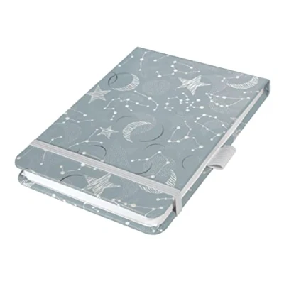 Afbeelding van SIGEL JN348 Notizblock Jolie, A6+, dotted, grau, weiß: Notebook Beauty, Cosmic Fantasy Grey, Hardcover